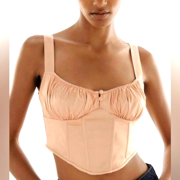 Zara Tops - ZARA Satin Effect Corset